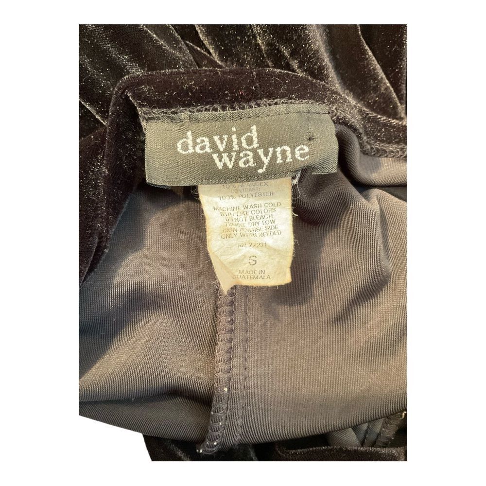 David Wayne Women’s Vintage Black Rhinstone Velvet Evening Gown Dress Size Small - Picture 6 of 10